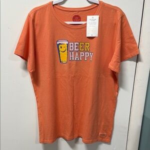 Life is Good Orange Graphic Tee